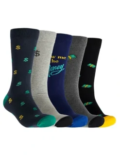 Mitch Dowd Mo Money Cotton Socks 5 Pack in Multi