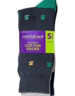 Mitch Dowd Mo Money Cotton Socks 5 Pack in Multi