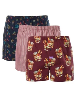 Mitch Dowd Old Fashioned Boxer Shorts 3 Pack in Multi