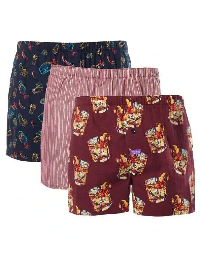 Mitch Dowd Old Fashioned Boxer Shorts 3 Pack in Multi