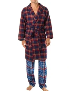 Mitch Dowd On Holiday Flannel Robe in Red