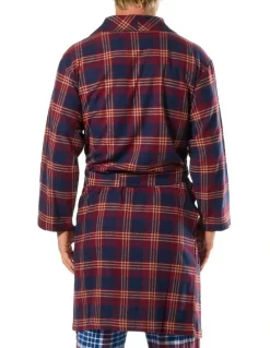 Mitch Dowd On Holiday Flannel Robe in Red
