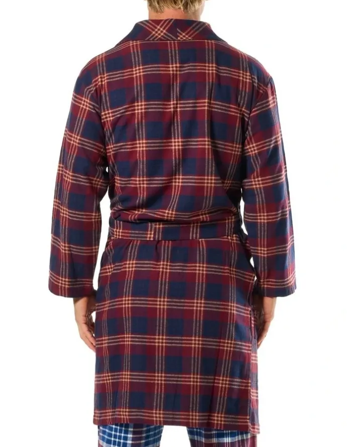Mitch Dowd On Holiday Flannel Robe in Red
