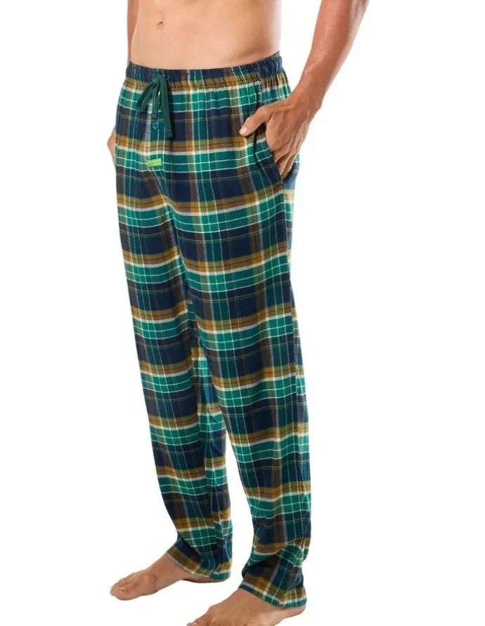 Mitch Dowd Paddy Plaid Bamboo Flannel Sleep Pant in Green