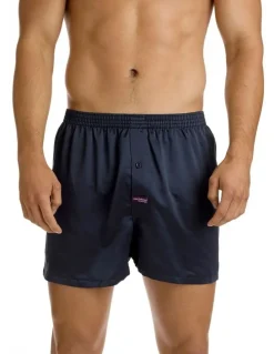 Mitch Dowd Satin Boxer Short in Navy