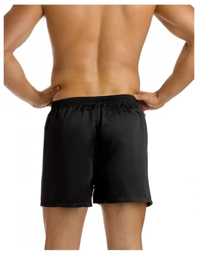 Mitch Dowd Satin Boxer Short in Black
