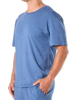 Mitch Dowd Soft Bamboo Sleep Tee in Blue Marle