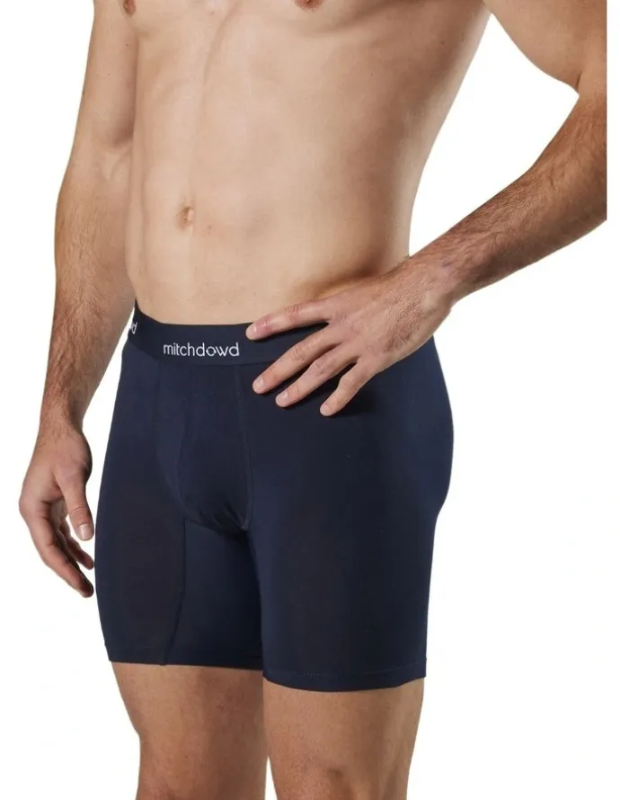 Mitch Dowd Stretch Cotton Comfort Trunks 3 Pack in Navy