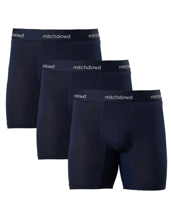 Mitch Dowd Stretch Cotton Comfort Trunks 3 Pack in Navy