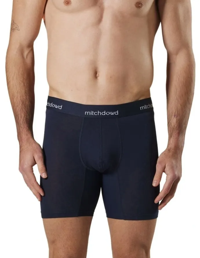 Mitch Dowd Stretch Cotton Comfort Trunks 3 Pack in Navy