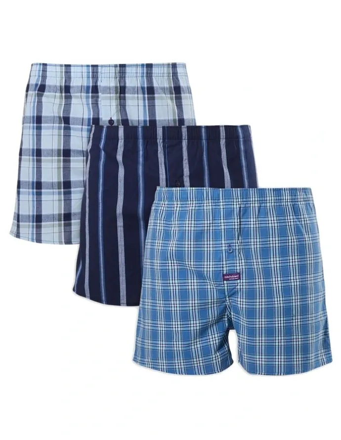 Mitch Dowd Woven Boxer 3 Pack in Blue