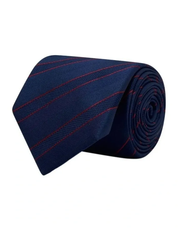 MJ Bale Blackmere Tie in Navy Red
