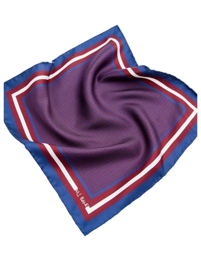 MJ Bale Briarfield Pocket Square in Burgundy