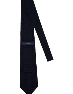 MJ Bale Darley Knitted Tie in Navy