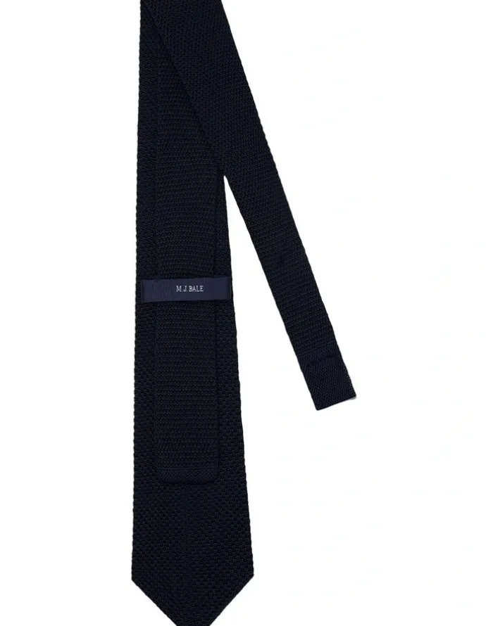MJ Bale Darley Knitted Tie in Navy