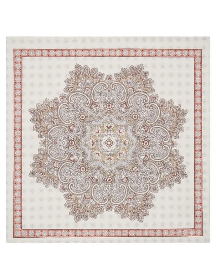 MJ Bale Lunardo Pocket Square in White Peach
