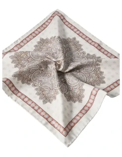 MJ Bale Lunardo Pocket Square in White Peach