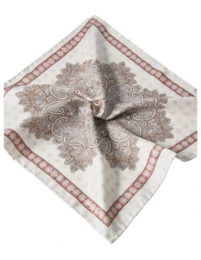 MJ Bale Lunardo Pocket Square in White Peach