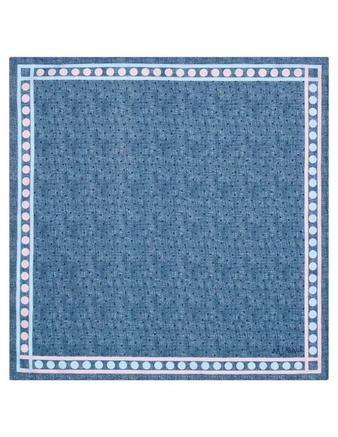 MJ Bale Marcombe Pocket Square in Denim