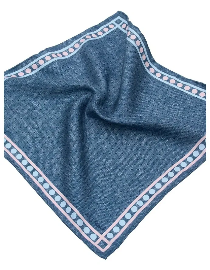 MJ Bale Marcombe Pocket Square in Denim