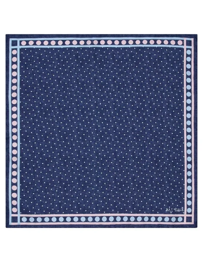 MJ Bale Marcombe Pocket Square in Navy