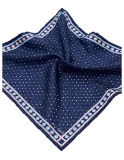 MJ Bale Marcombe Pocket Square in Navy
