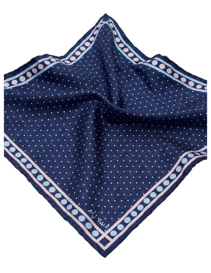 MJ Bale Marcombe Pocket Square in Navy