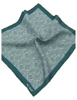 MJ Bale Morgan Pocket Square in Green White