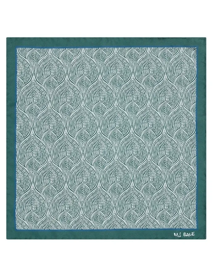 MJ Bale Morgan Pocket Square in Green White