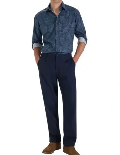 MJ Bale Almagro Printed Shirt in Dark Denim