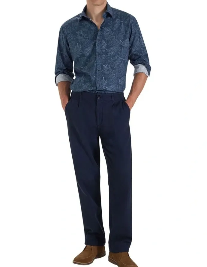 MJ Bale Almagro Printed Shirt in Dark Denim