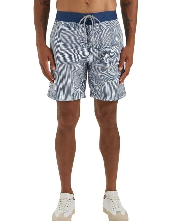 MJ Bale Avalon Swim Short in Blue White
