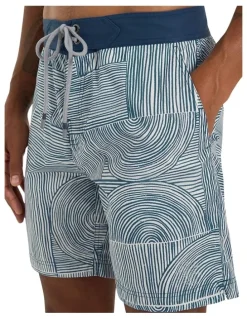 MJ Bale Avalon Swim Short in Blue White