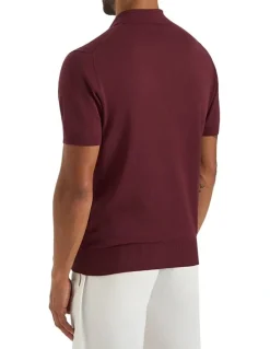 MJ Bale Dickie Knit Polo In Wine