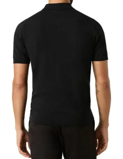 MJ Bale Dickie Knit Polo Shirt in Black