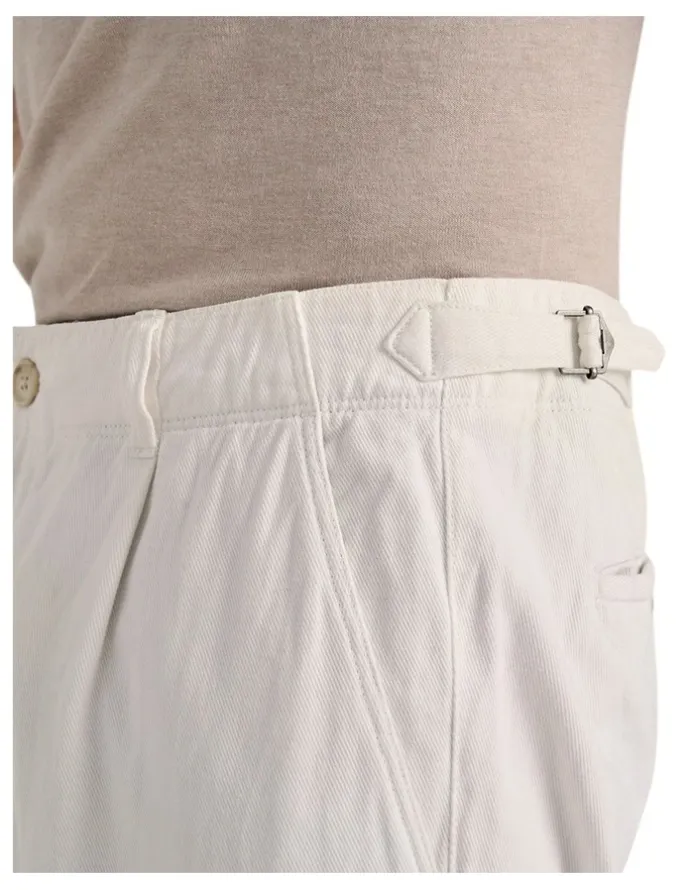 MJ Bale Marlon Side Tab Chino in White