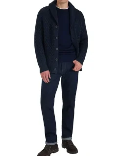 MJ Bale Munro Shawl Cardigan in Indigo