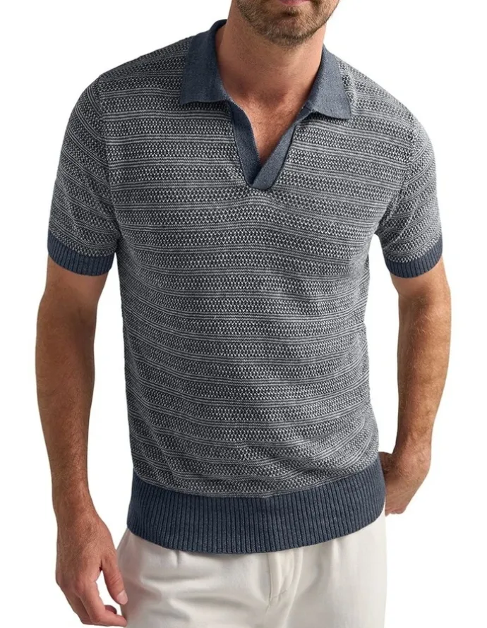 MJ Bale NIkki Knit Polo in Indigo Blue