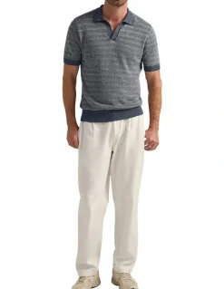 MJ Bale NIkki Knit Polo in Indigo Blue