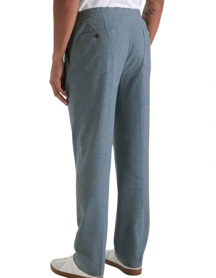 MJ Bale Norwood Drawstring Trouser in Denim Melange