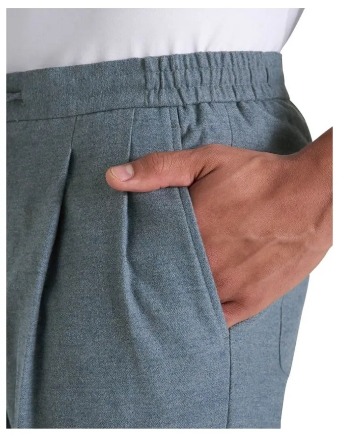 MJ Bale Norwood Drawstring Trouser in Denim Melange