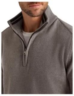 MJ Bale Perry Knit Half-Zip in Latte