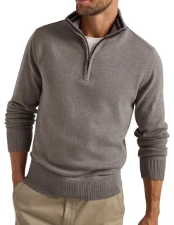 MJ Bale Perry Knit Half-Zip in Latte