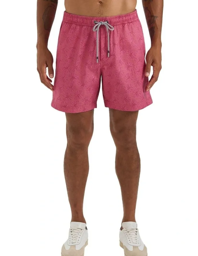 MJ Bale Saleccio Swim Shorts in Sunset Washed Red