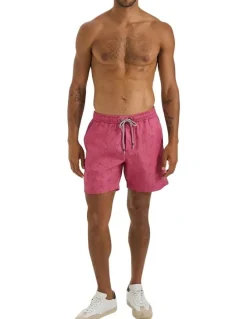 MJ Bale Saleccio Swim Shorts in Sunset Washed Red