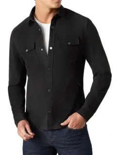 MJ Bale Whitlam Suede Shirt Jacket in Grey