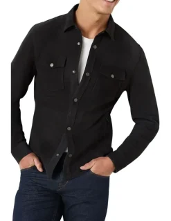 MJ Bale Whitlam Suede Shirt Jacket in Grey