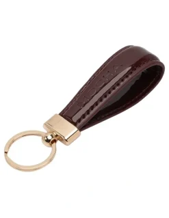 Mocha Mocha Willow Patent Keyring in Burgundy