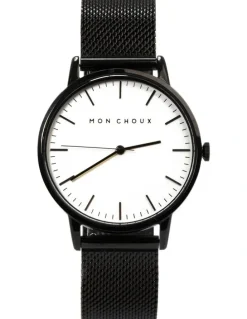 Mon Choux Classic Mesh Watch 38mm in White/Black