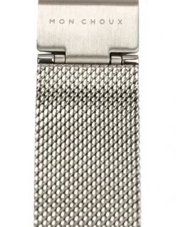 Mon Choux Classic Mesh Watch 38mm in White/Silver